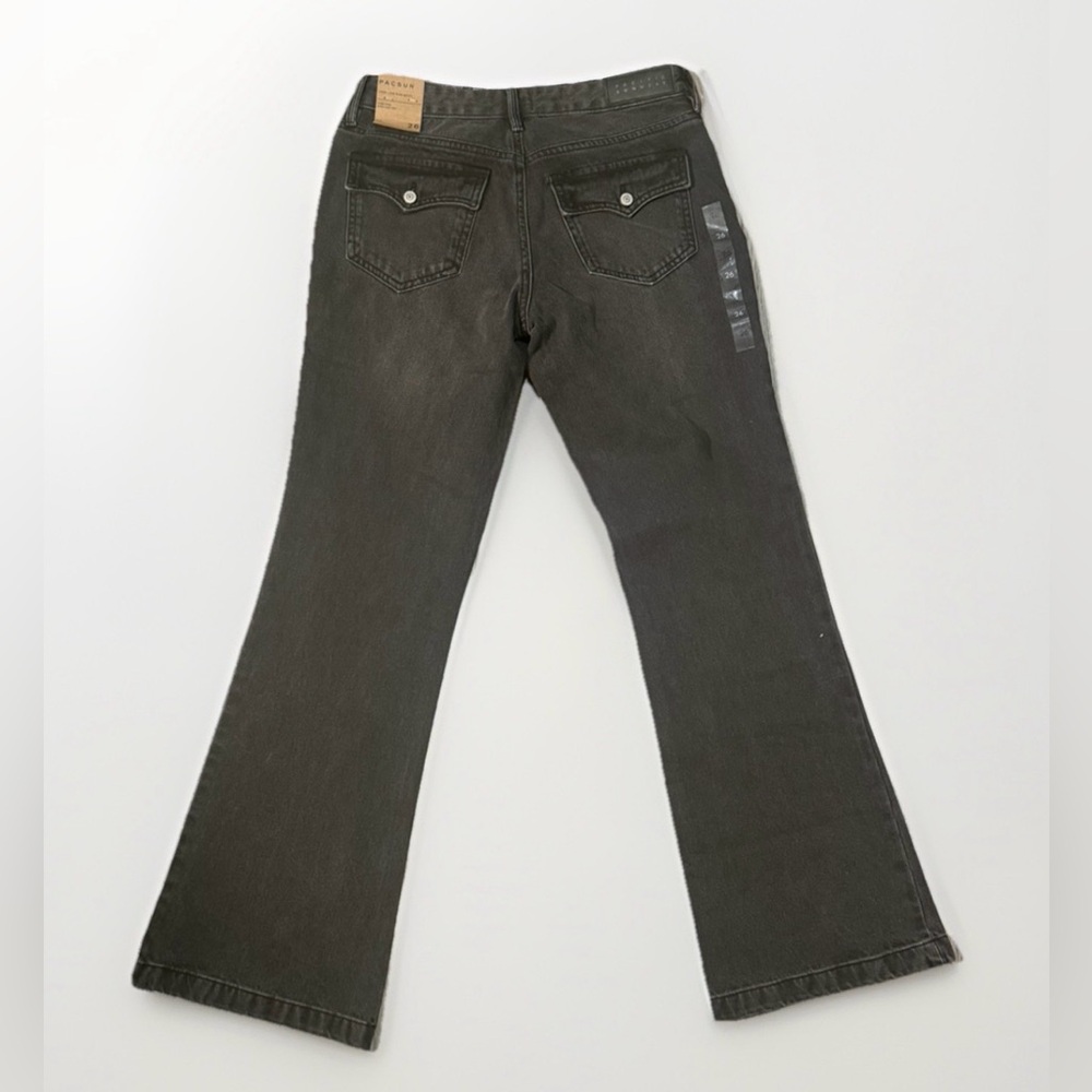 PacSun Jade Low Rise Button Pocket Bootcut Jeans Faded Black